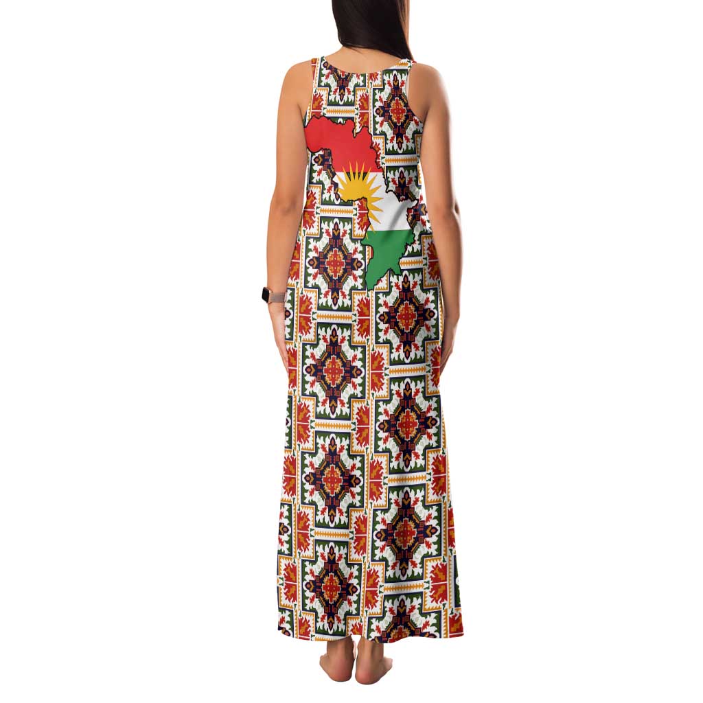 Iraq Kurdistan Region Family Matching Tank Maxi Dress and Hawaiian Shirt Traditional Pattern Yellow Red Green - Wonder Print Shop