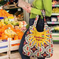 Iraq Kurdistan Region Grocery Bag Traditional Pattern Yellow Red Green - Wonder Print Shop