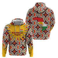Iraq Kurdistan Region Hoodie Traditional Pattern Yellow Red Green - Wonder Print Shop