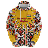 Iraq Kurdistan Region Hoodie Traditional Pattern Yellow Red Green - Wonder Print Shop