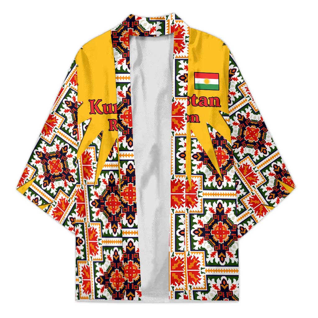 Iraq Kurdistan Region Kimono Traditional Pattern Yellow Red Green - Wonder Print Shop
