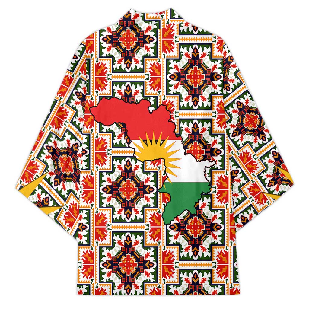 Iraq Kurdistan Region Kimono Traditional Pattern Yellow Red Green - Wonder Print Shop