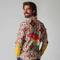 Iraq Kurdistan Region Long Sleeve Polo Shirt Traditional Pattern Yellow Red Green - Wonder Print Shop