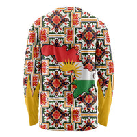 Iraq Kurdistan Region Long Sleeve Shirt Traditional Pattern Yellow Red Green - Wonder Print Shop