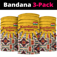 Iraq Kurdistan Region Neck Gaiter Traditional Pattern Yellow Red Green - Wonder Print Shop