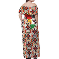Iraq Kurdistan Region Off Shoulder Maxi Dress Traditional Pattern Yellow Red Green - Wonder Print Shop