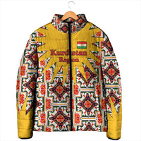Iraq Kurdistan Region Padded Jacket Traditional Pattern Yellow Red Green - Wonder Print Shop