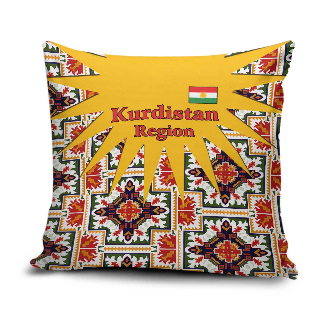 Iraq Kurdistan Region Pillow Cover Traditional Pattern Yellow Red Green - Wonder Print Shop