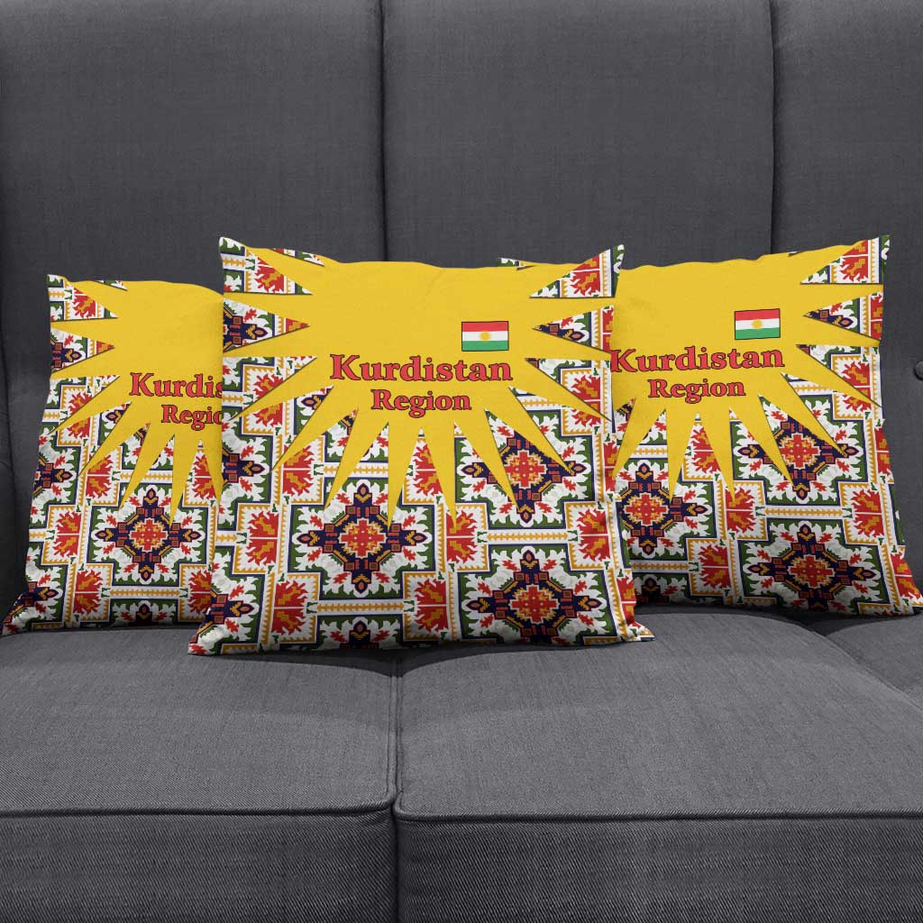 Iraq Kurdistan Region Pillow Cover Traditional Pattern Yellow Red Green - Wonder Print Shop