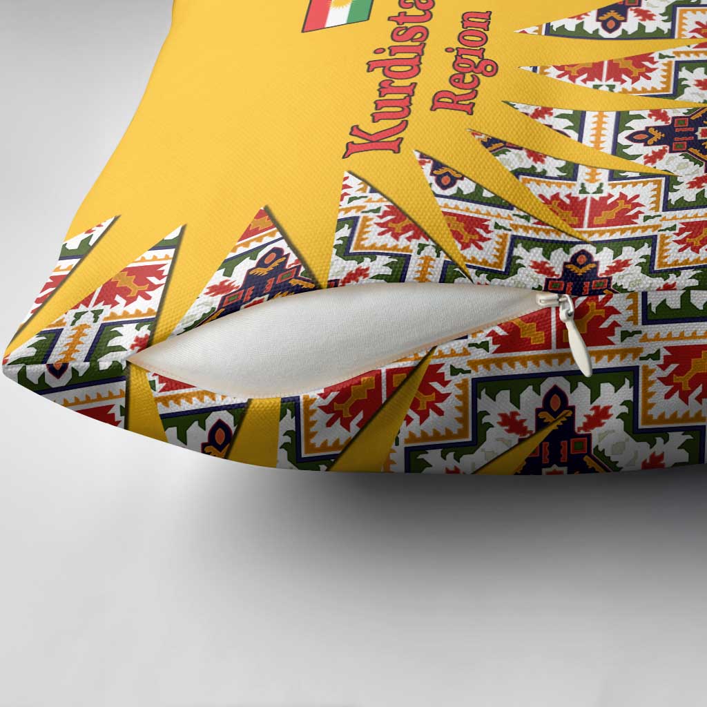 Iraq Kurdistan Region Pillow Cover Traditional Pattern Yellow Red Green - Wonder Print Shop