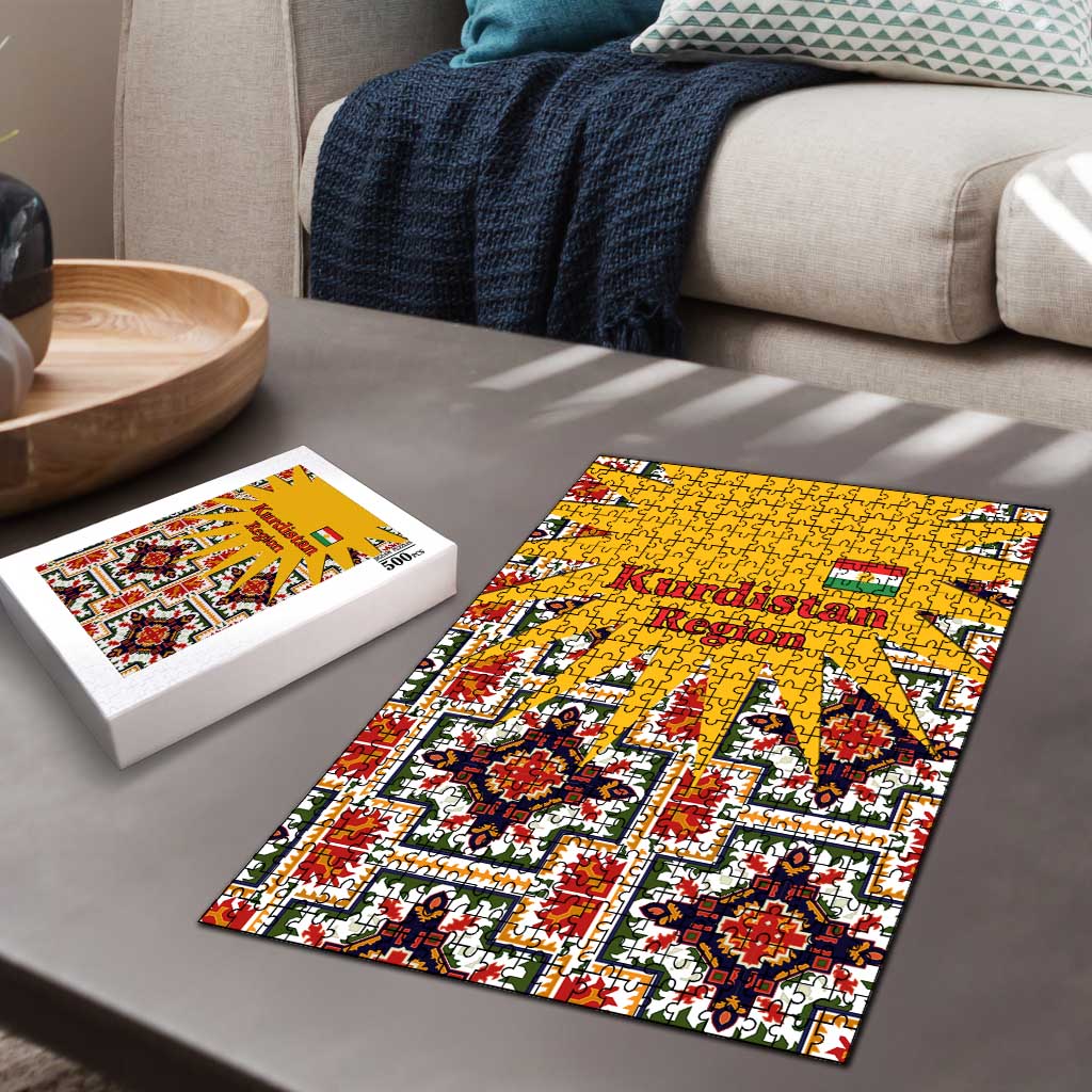 Iraq Kurdistan Region Puzzle Traditional Pattern Yellow Red Green - Wonder Print Shop