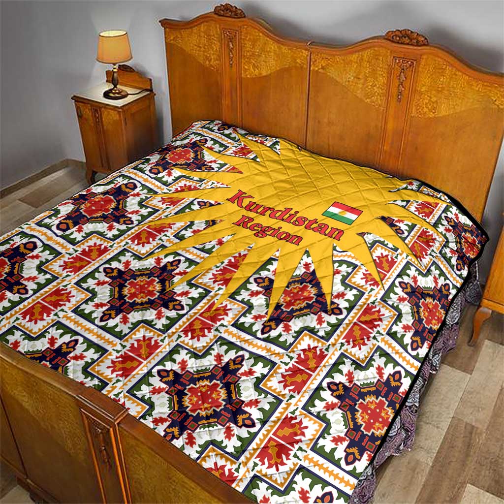 Iraq Kurdistan Region Quilt Traditional Pattern Yellow Red Green - Wonder Print Shop