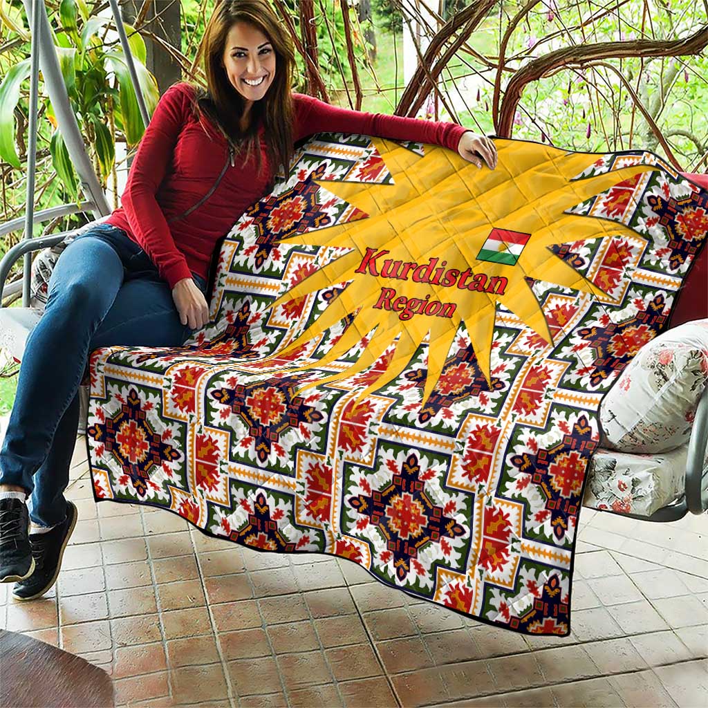 Iraq Kurdistan Region Quilt Traditional Pattern Yellow Red Green - Wonder Print Shop