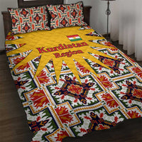 Iraq Kurdistan Region Quilt Bed Set Traditional Pattern Yellow Red Green - Wonder Print Shop