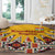 Iraq Kurdistan Region Round Carpet Traditional Pattern Yellow Red Green - Wonder Print Shop