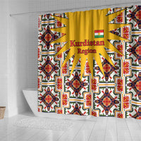 Iraq Kurdistan Region Shower Curtain Traditional Pattern Yellow Red Green - Wonder Print Shop