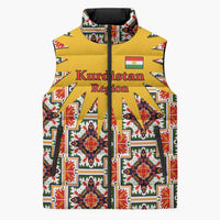 Iraq Kurdistan Region Sleeveless Puffer Jacket Traditional Pattern Yellow Red Green - Wonder Print Shop