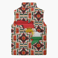 Iraq Kurdistan Region Sleeveless Puffer Jacket Traditional Pattern Yellow Red Green - Wonder Print Shop