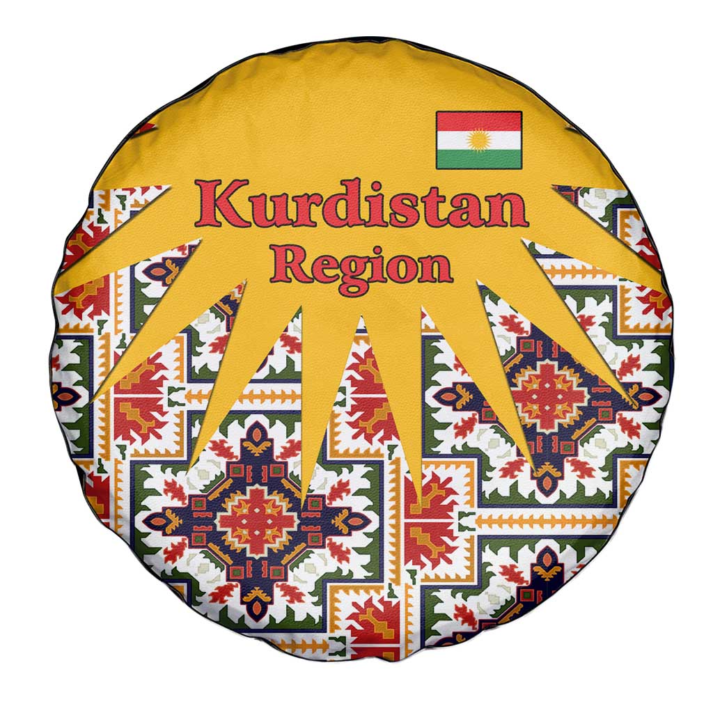 Iraq Kurdistan Region Spare Tire Cover Traditional Pattern Yellow Red Green - Wonder Print Shop