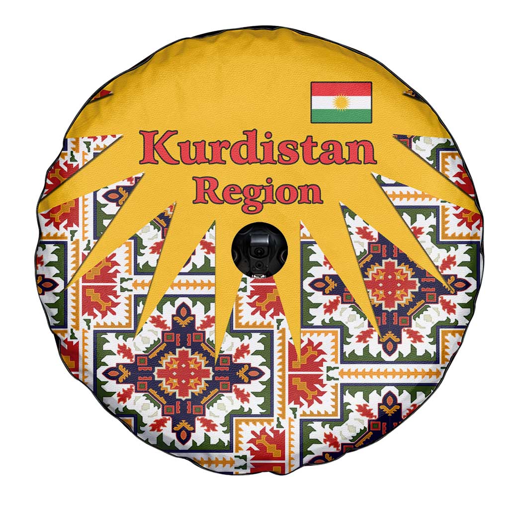 Iraq Kurdistan Region Spare Tire Cover Traditional Pattern Yellow Red Green - Wonder Print Shop