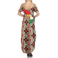 Iraq Kurdistan Region Summer Maxi Dress Traditional Pattern Yellow Red Green - Wonder Print Shop
