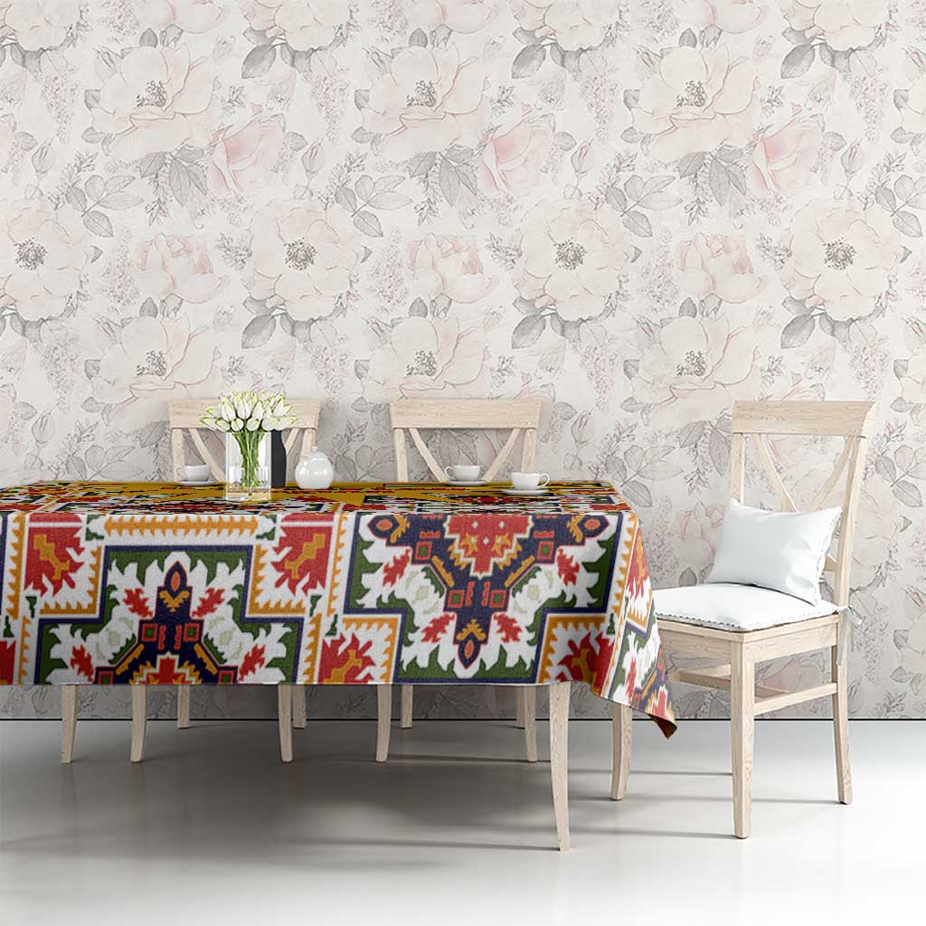 Iraq Kurdistan Region Tablecloth Traditional Pattern Yellow Red Green - Wonder Print Shop