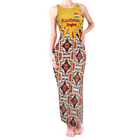 Iraq Kurdistan Region Tank Maxi Dress Traditional Pattern Yellow Red Green - Wonder Print Shop