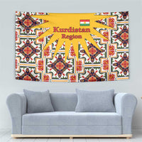 Iraq Kurdistan Region Tapestry Traditional Pattern Yellow Red Green - Wonder Print Shop