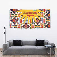 Iraq Kurdistan Region Tapestry Traditional Pattern Yellow Red Green - Wonder Print Shop