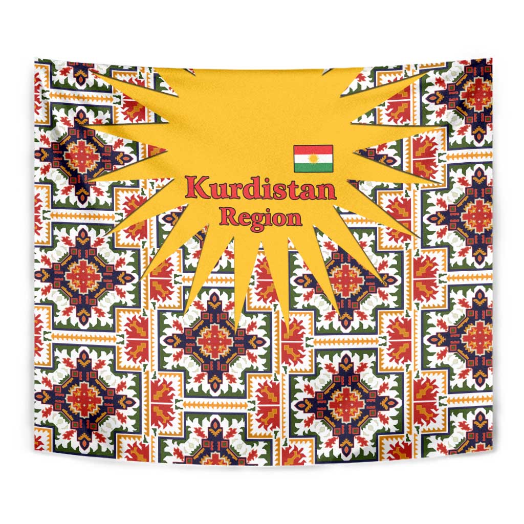Iraq Kurdistan Region Tapestry Traditional Pattern Yellow Red Green - Wonder Print Shop