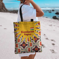 Iraq Kurdistan Region Tote Bag Traditional Pattern Yellow Red Green - Wonder Print Shop