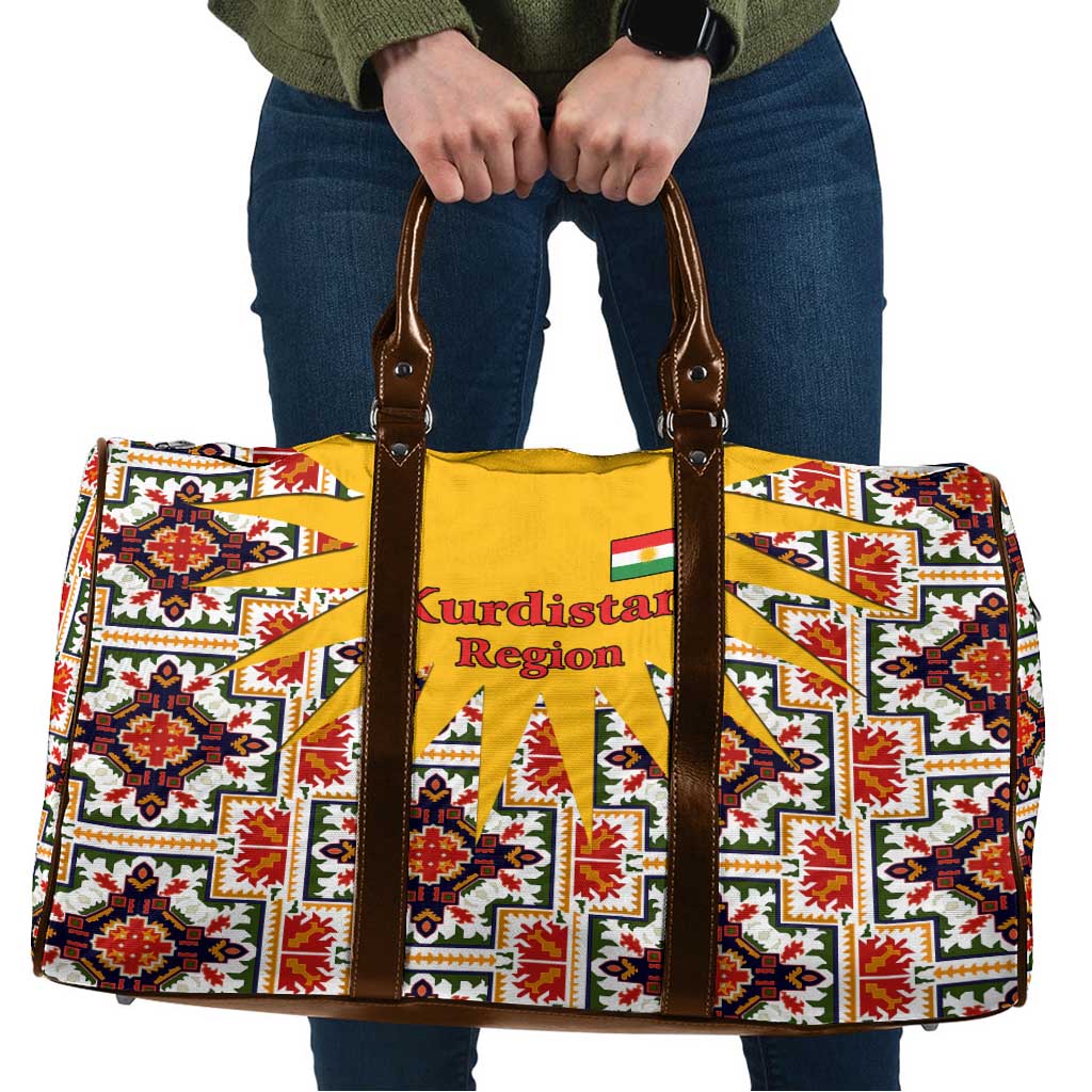 Iraq Kurdistan Region Travel Bag Traditional Pattern Yellow Red Green - Wonder Print Shop