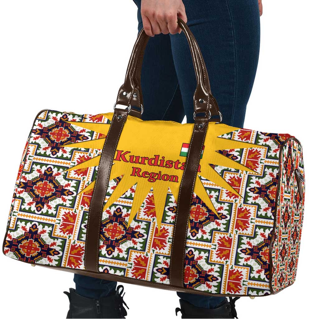 Iraq Kurdistan Region Travel Bag Traditional Pattern Yellow Red Green - Wonder Print Shop