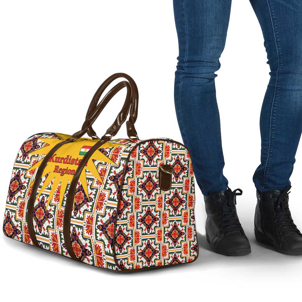 Iraq Kurdistan Region Travel Bag Traditional Pattern Yellow Red Green - Wonder Print Shop