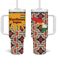 Iraq Kurdistan Region Tumbler With Handle Traditional Pattern Yellow Red Green - Wonder Print Shop