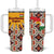 Iraq Kurdistan Region Tumbler With Handle Traditional Pattern Yellow Red Green - Wonder Print Shop