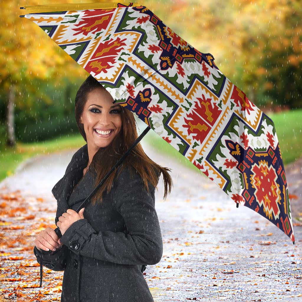 Iraq Kurdistan Region Umbrella Traditional Pattern Yellow Red Green - Wonder Print Shop
