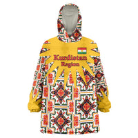 Iraq Kurdistan Region Wearable Blanket Hoodie Traditional Pattern Yellow Red Green - Wonder Print Shop