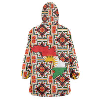 Iraq Kurdistan Region Wearable Blanket Hoodie Traditional Pattern Yellow Red Green - Wonder Print Shop
