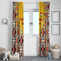 Iraq Kurdistan Region Window Curtain Traditional Pattern Yellow Red Green - Wonder Print Shop