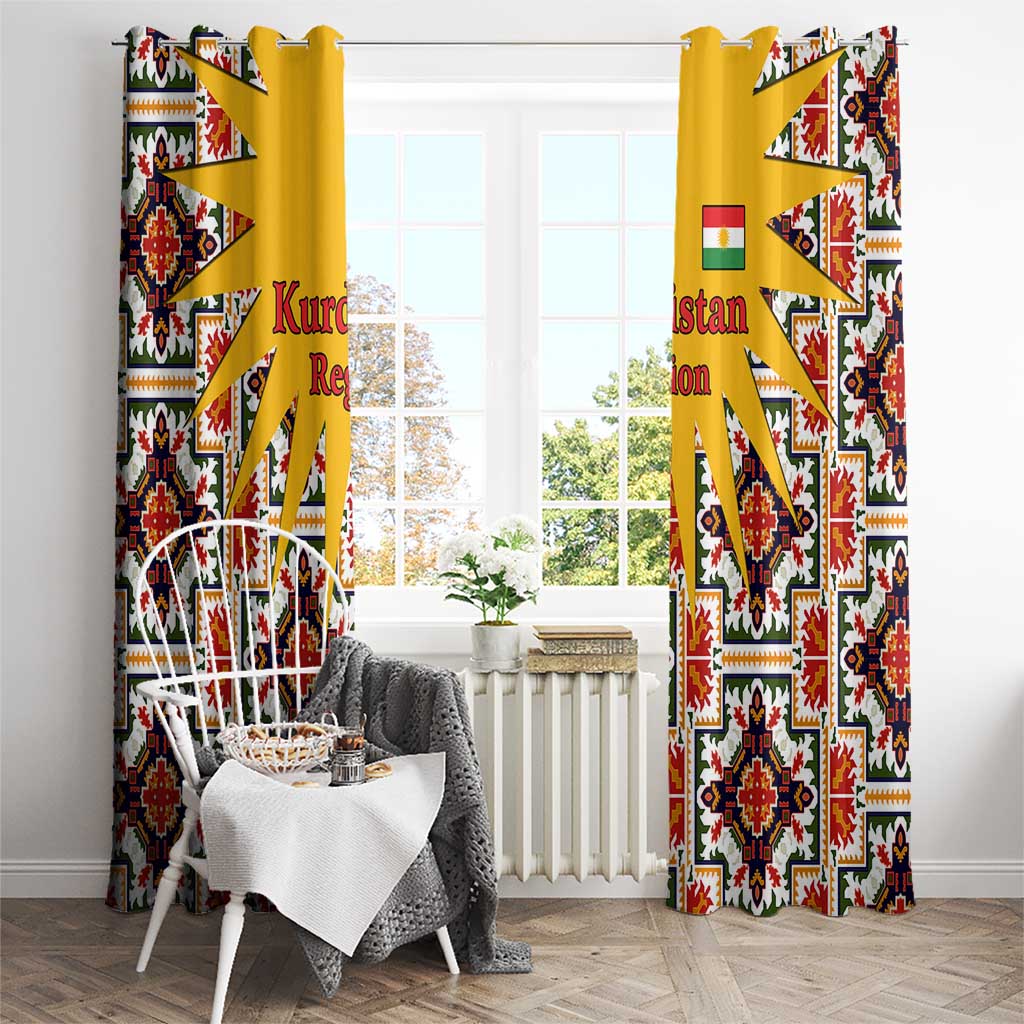 Iraq Kurdistan Region Window Curtain Traditional Pattern Yellow Red Green - Wonder Print Shop