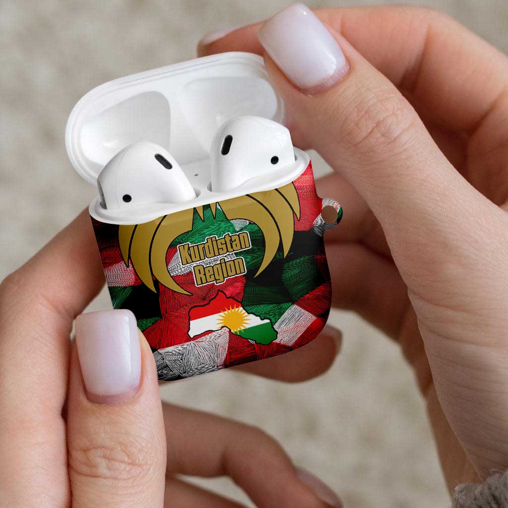 Kurdistan Region Iraq AirPods Case Eagle Emblem Red Green Black - Wonder Print Shop