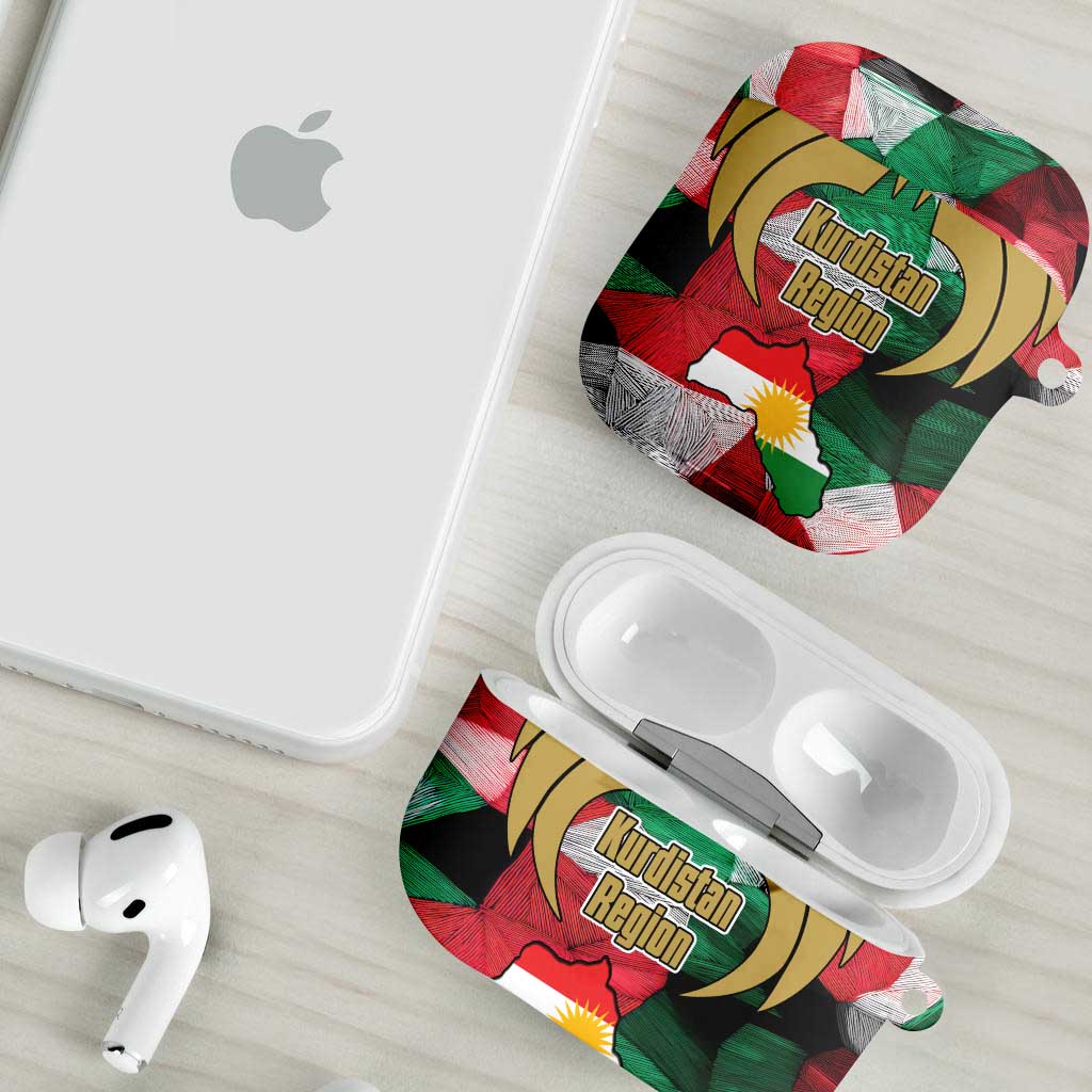 Kurdistan Region Iraq AirPods Case Eagle Emblem Red Green Black - Wonder Print Shop