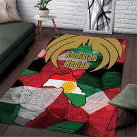 Kurdistan Region Iraq Area Rug Eagle Emblem Red Green Black - Wonder Print Shop