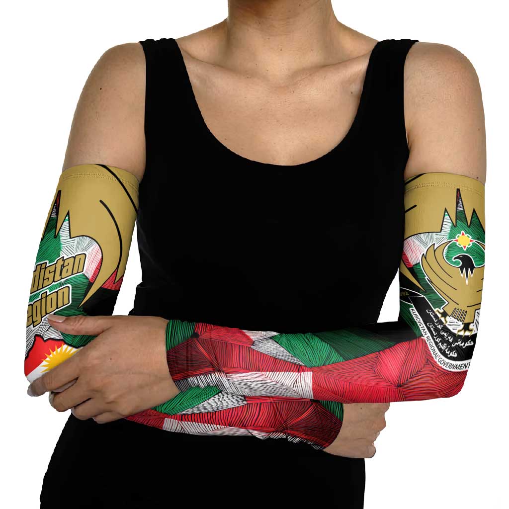 Kurdistan Region Iraq Arm Sleeves Eagle Emblem Red Green Black - Wonder Print Shop