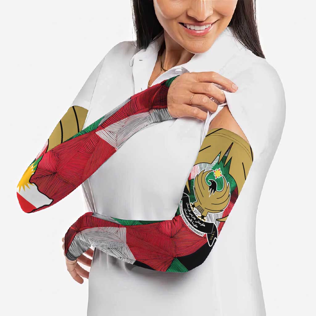 Kurdistan Region Iraq Arm Sleeves Eagle Emblem Red Green Black - Wonder Print Shop