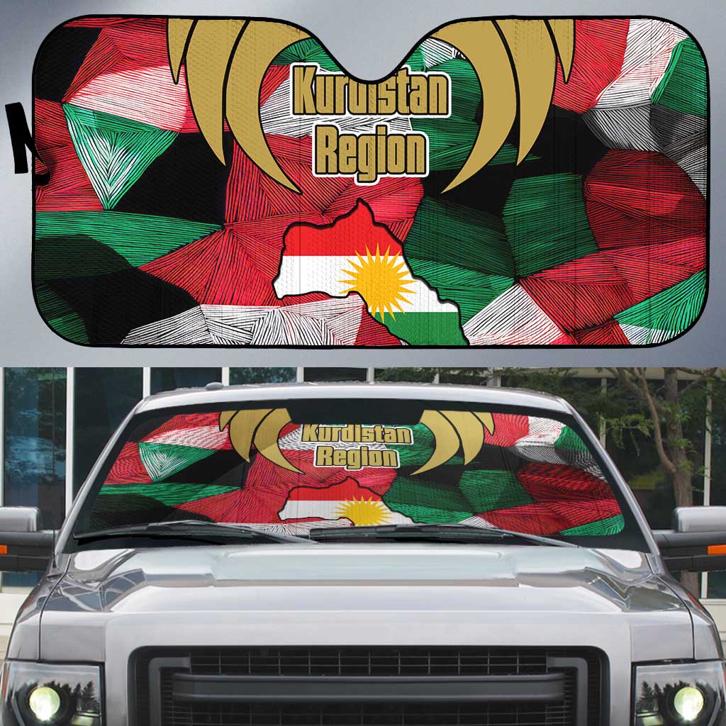 Kurdistan Region Iraq Auto Sun Shade Eagle Emblem Red Green Black - Wonder Print Shop