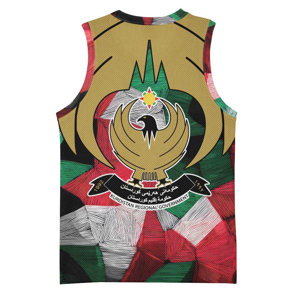 Kurdistan Region Iraq Basketball Jersey Eagle Emblem Red Green Black - Wonder Print Shop