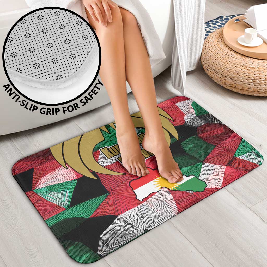 Kurdistan Region Iraq Bathroom Set Eagle Emblem Red Green Black - Wonder Print Shop