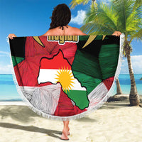 Kurdistan Region Iraq Beach Blanket Eagle Emblem Red Green Black - Wonder Print Shop